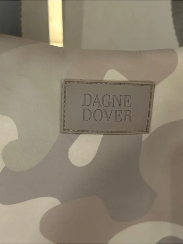Dagne Dover Camouflage Neoprene Tote in Taupe & Gray - Image 3