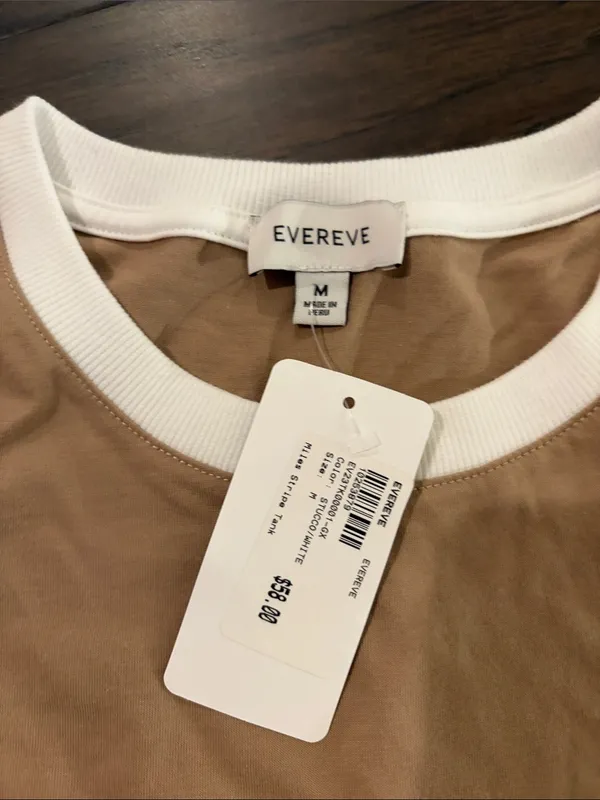 New With Tags Evereve Miles Stripe Tank Sz M - Image 2