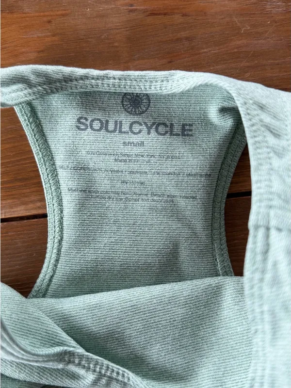 soulcycle Light Mint Green Racerback Bra and Leggings Workout Set - Image 3