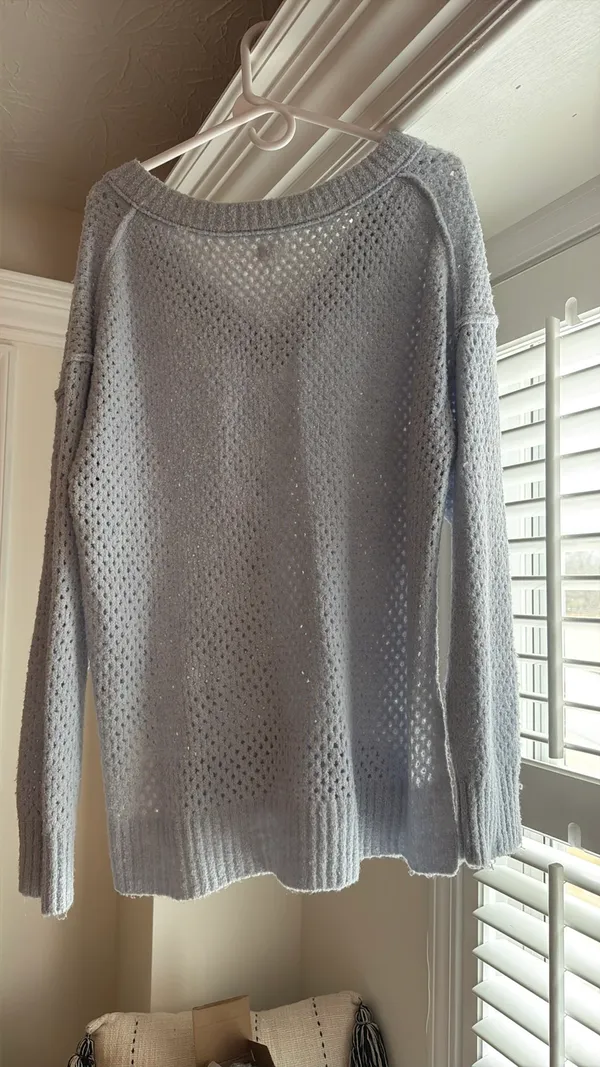 Aerie Sweater Knit Light Blue Soft L - Image 2