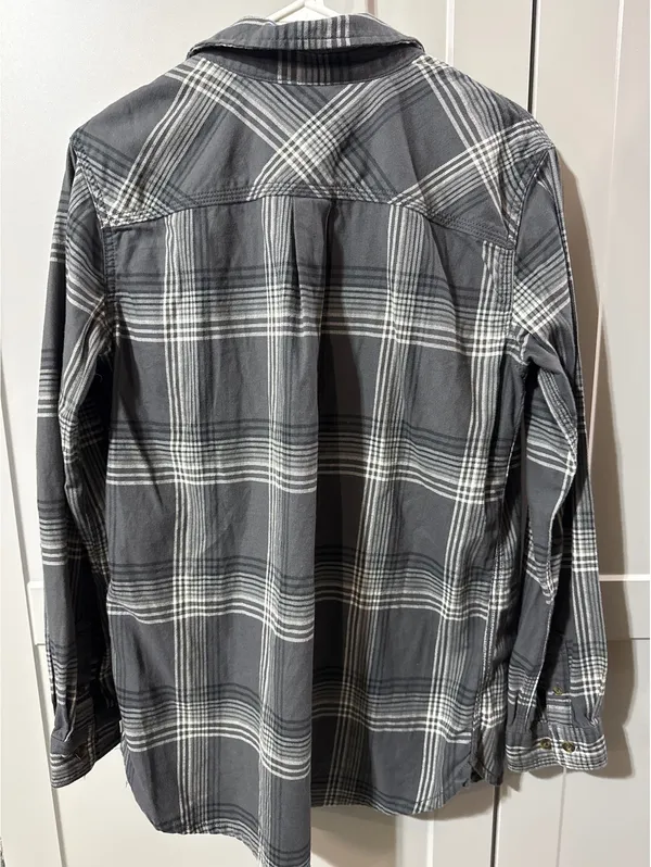 Carhartt Gray Plaid Long Sleeve Button-Up Shirt M (8/10) - A - Image 5