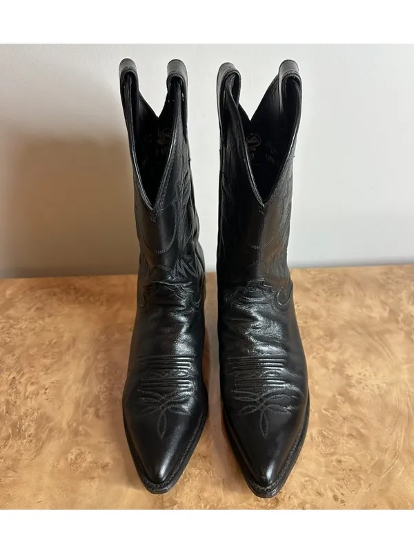 Justin Boots L4903 Black Leather Western Cowboy Boots USA Women's 6.5 B - Image 3