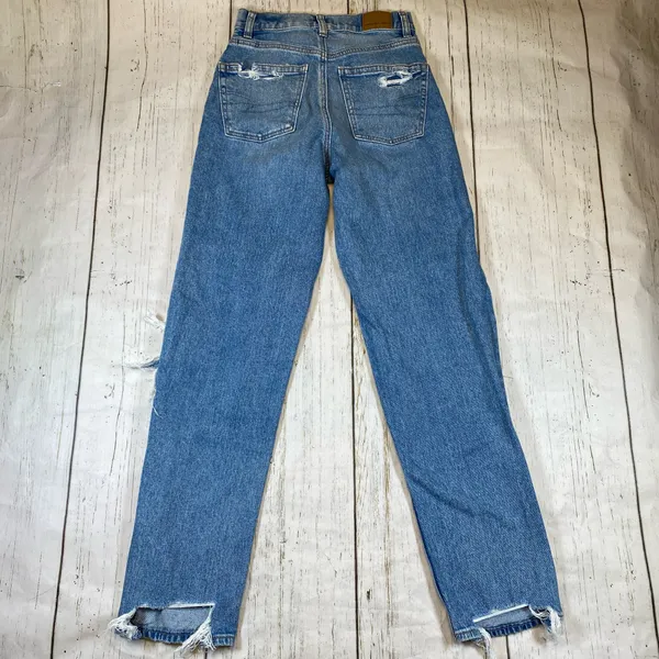 American Eagle Strigid Highest Rise Baggy Straight Ripped Distressed Jean - Image 5