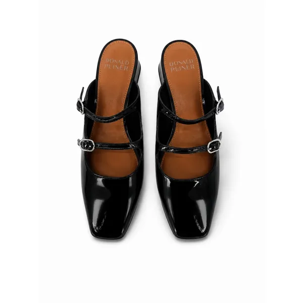 New!‎ Donald Pliner Tria Double Strap MuleSize 7 Black Patent - Image 4
