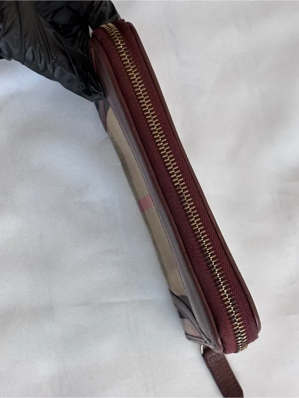 Authentic Burberry Pink House Check Zip Wallet - Leather Refinished / As Is - Image 13