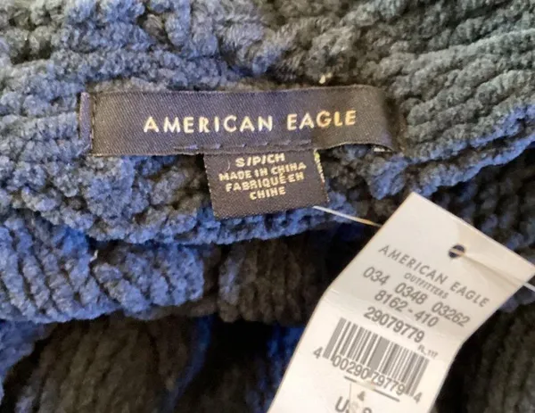 American Eagle Womens‎ Cable Knit Sweater Size Small NWT Chenille Blue Cozy Warm - Image 6