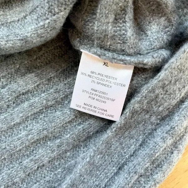 Chunky Boxy Soft Grey Oversized Bat Sleeve Sweater Pink Rose NWT XL - Image 7