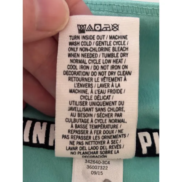 PINK‎ Victoria's Secret Women Pullover Small Mint Green Quarter Zip Athleisure - Image 6