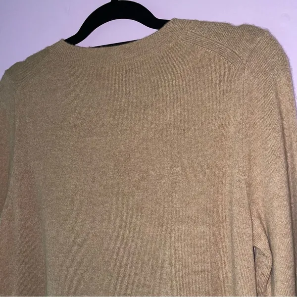 J Crew Size M Tan Cashmere Sweater Crew Minimalist Contemporary Capsule - Image 6
