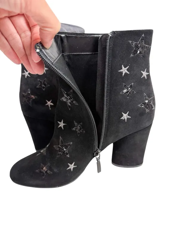 NEW The Fix Nash Oval Heel Ankle Bootie Sequin Star Black Size 8.5 - Image 12