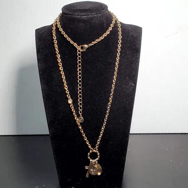 Cato C 1946 Serenity Prayer Necklace 34" Religion Spiritual Cross Rhinestone - Image 7