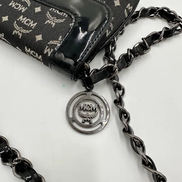 MCM Monogram Black and Gray Shoulder Bag - Image 5