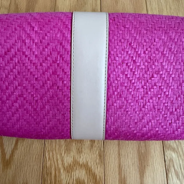 Juicy Couture Woven Clutch Purse with Pom Pom Accent Party Bag‎ - Image 4
