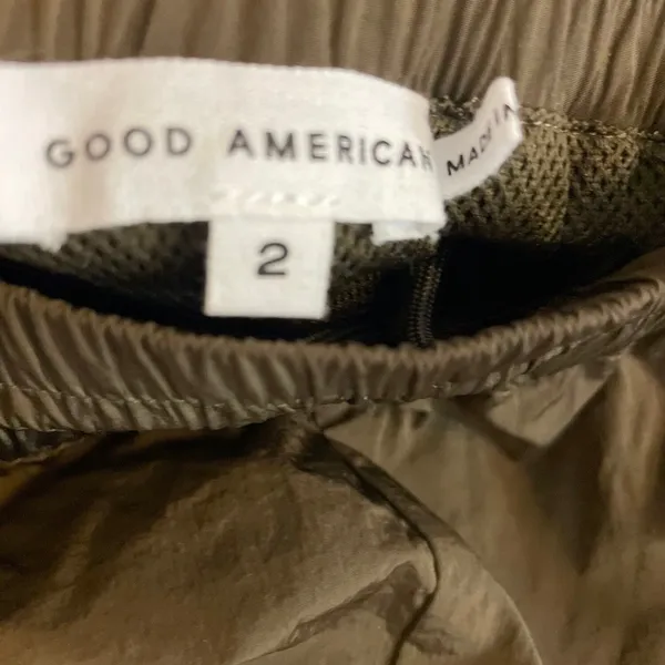Good American Wide Leg Track Pants MEDIUM Mocha Pull On Casual Athletic Gym - Image 10