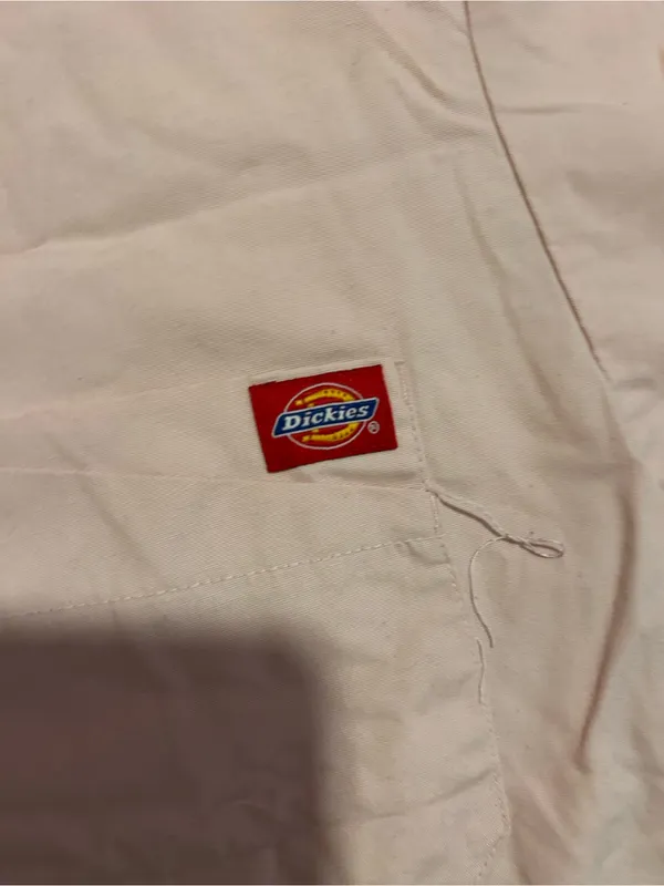 Dickies Light Pink Work Scrub Top with Logo Patch - Image 3
