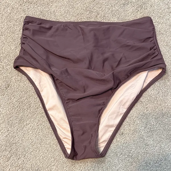 Cupshe Brown High Waist Swim Bikini Bottom Size M - Image 2
