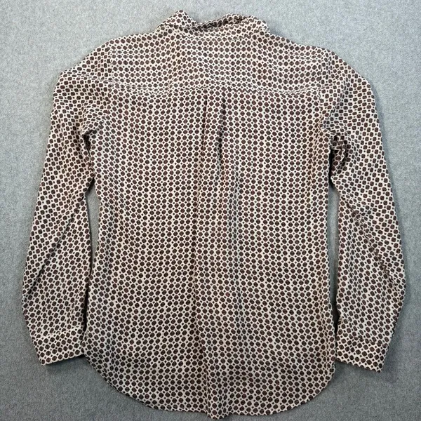 LOFT Ann Taylor Women's Small Brown Cream Floral Button Up Blouse Lightweight - Image 10