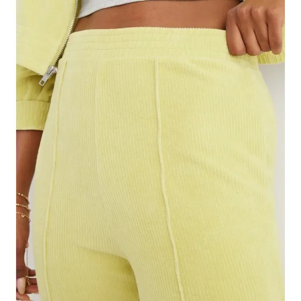 Aerie Grrove On Rib Velour‎ Flare Pant M Long Tall High Rise Retro Y2K Cozy - Image 4