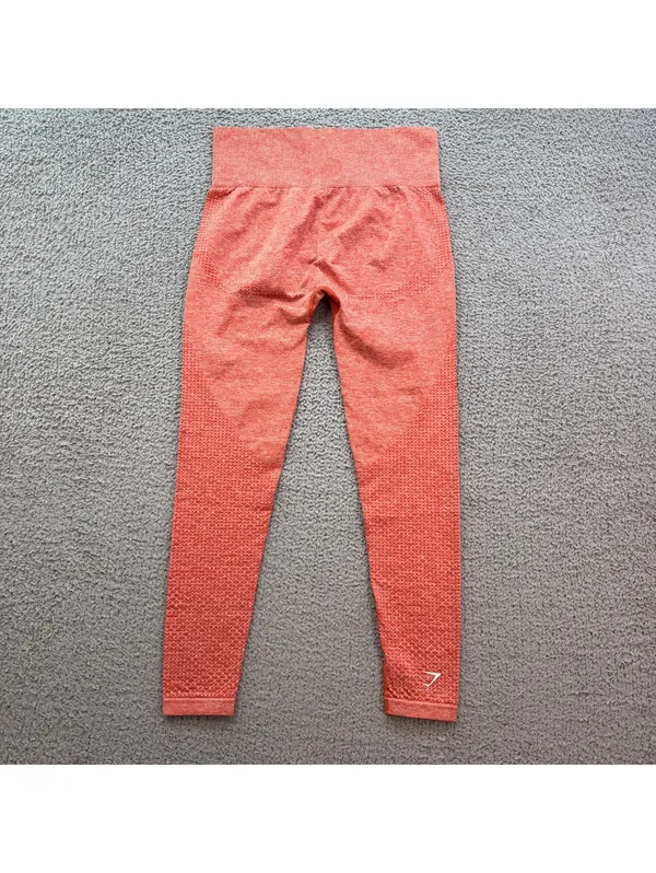 Gymshark Vital Seamless High Waisted Leggings Coral Orange Marl Women’s M Gym - Image 2
