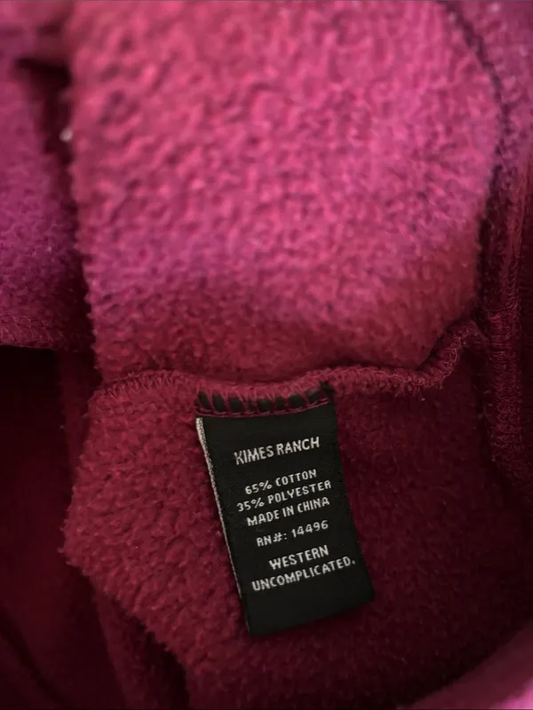 Kimes Ranch Women's Two Scoops Hoodie Women’s Sz L Red Berry Cowl Neck Logo - Image 5