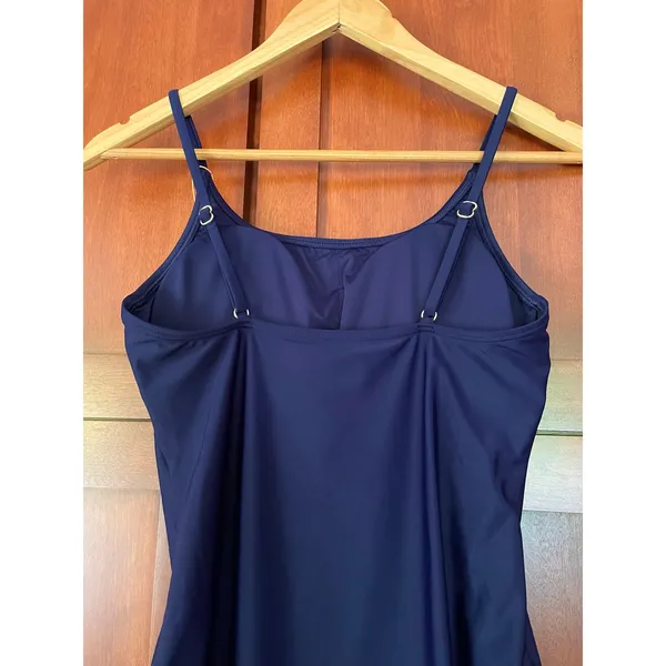 Quince Italian Cami One Piece Swimsuit Deep Navy Blue Size Medium NEW - Image 5