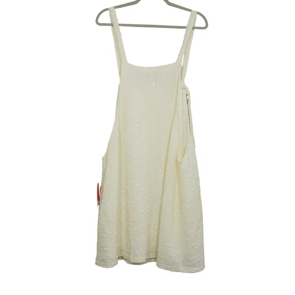 Arula Size 1X Ivory Sequin Chevron Textured Tweed Pinafore Dress Skirtall NEW - Image 7