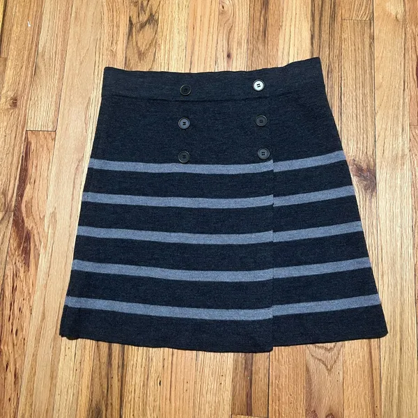 Loft, Wool Blend, Striped, Button Front, Size Small. - Image 2