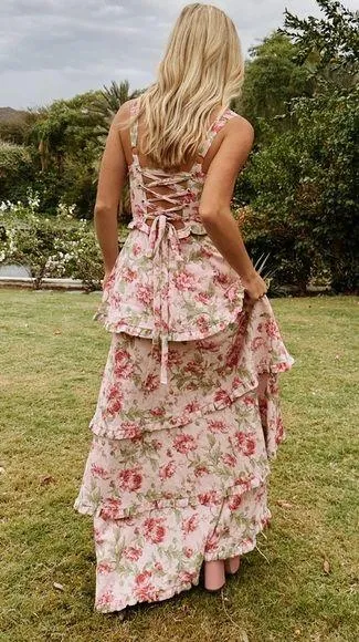 Lady Corset Dress size xs floral pink - Image 2