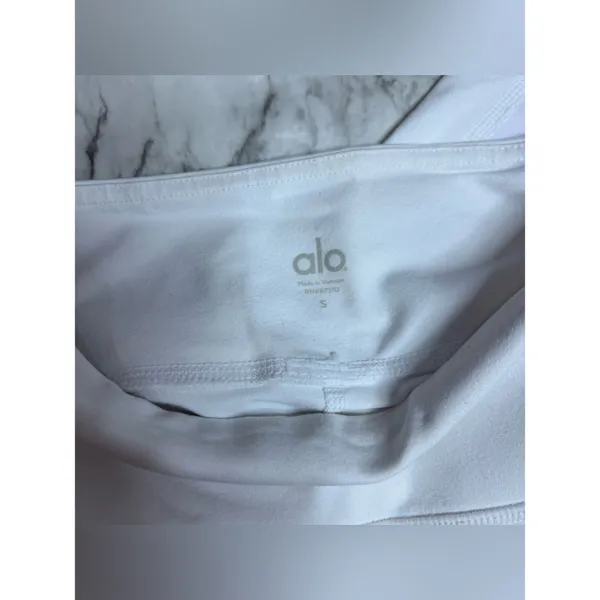 Alo moto leggings white high rise mesh panel size small yoga - Image 4