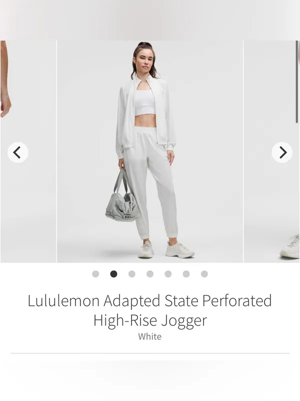 Lululemon Adapted state perforated joggers white size 6 - Image 2