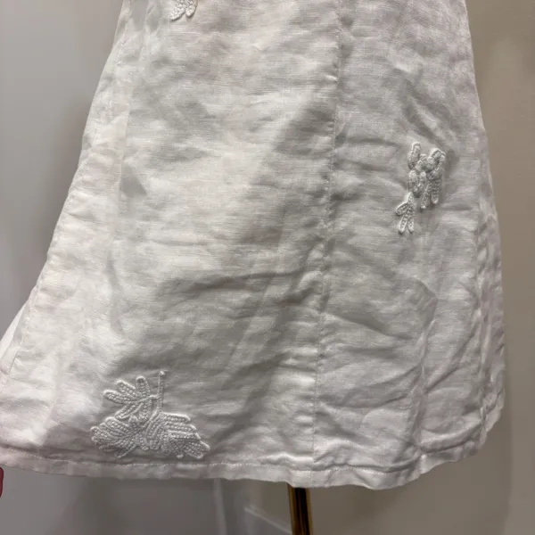 Corey Lynn Calter Anthropologie Lorient White Linen Crochet Mini Dress 6 Cottage - Image 10