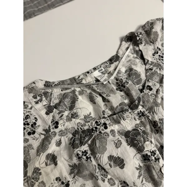 H&M Y2K Floral Puff Sleeve Blouse Women’s US 16 EUR 46 Cottagecore Top - Image 4