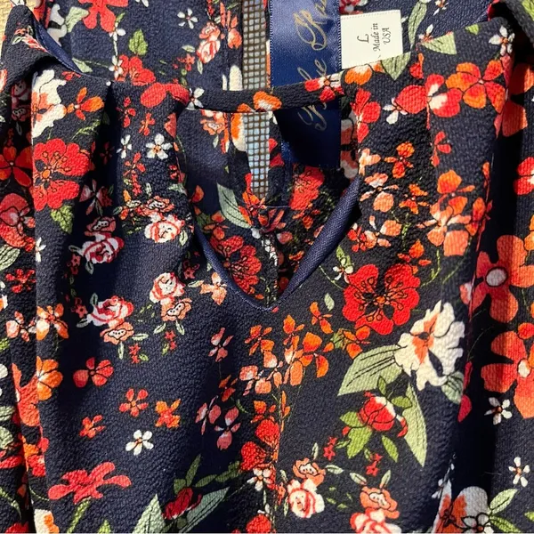 Blue Rain Floral Black and Red Camisole - Image 3