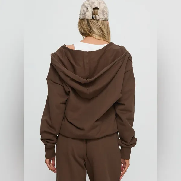 Princess Polly All Day Oversized Hoodie Chocolate, Size 6 NWT - Image 2