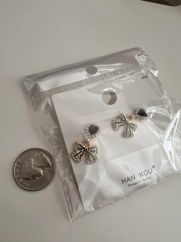 Gold Plated Bow Earrings - Image 4