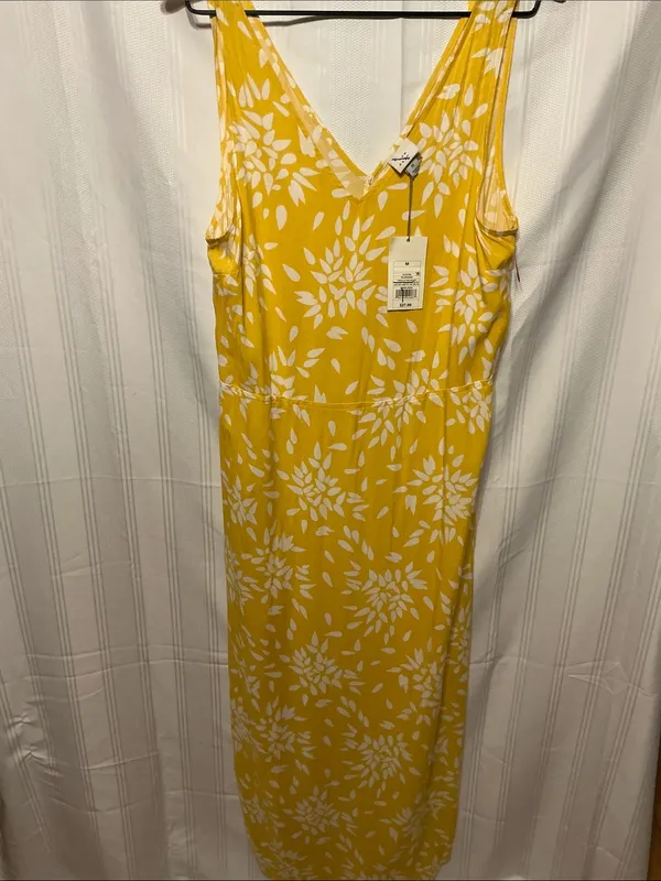 a new day Yellow Floral V-Neck Maxi Dress with White Print - Image 2