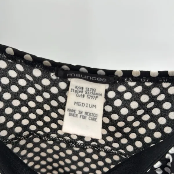 Maurices Y2K Babydoll stretchy Black White red Polka Dot tank pin up 90s M - Image 8