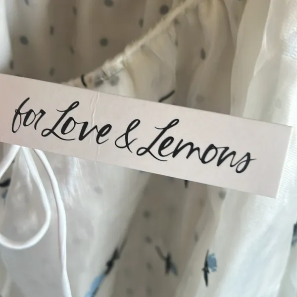 For Love and Lemons Marcella mini dress puff sleeve NWT babydoll sheer velvet - Image 10
