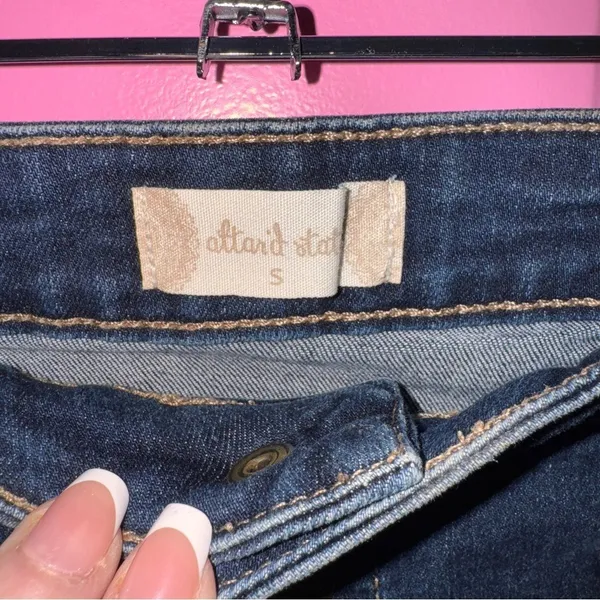 Altar'd State Womens Dark Wash Button Front‎ Denim A-Line Mini Skirt Size Small - Image 2
