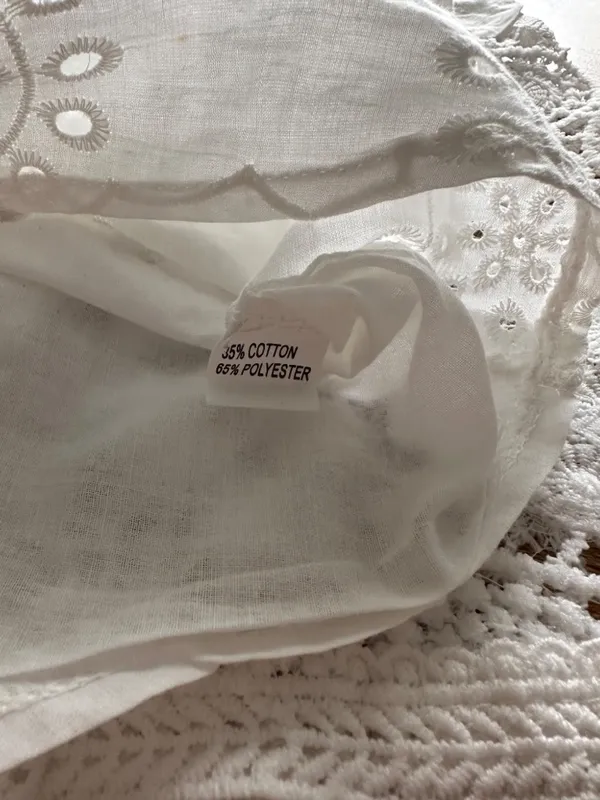 White Crocheted Blouse with Bell Sleeves Size none - Image 6
