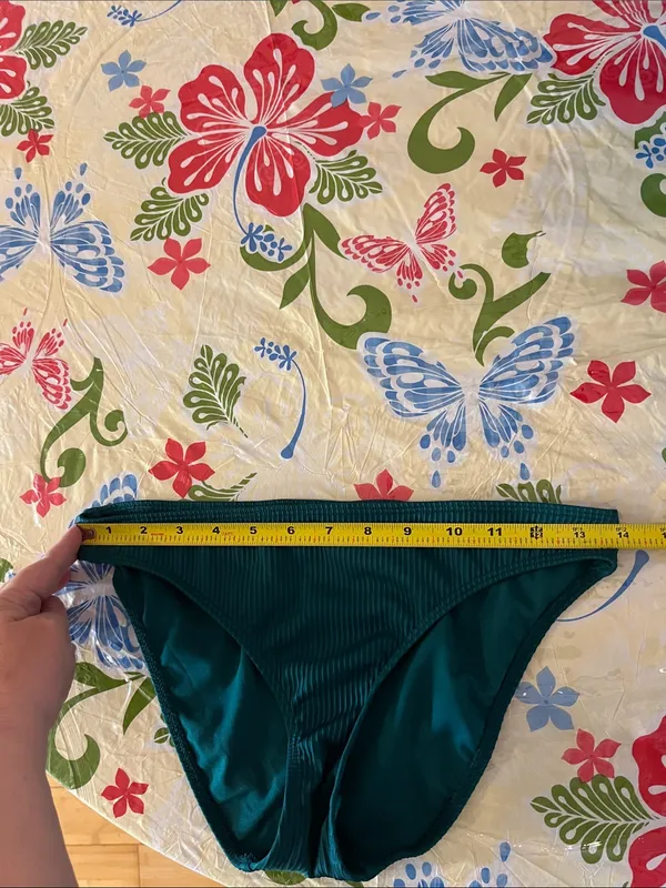 Hollister Women’s Jade Green Ribbed Bikini Bottoms Size Small - Image 7