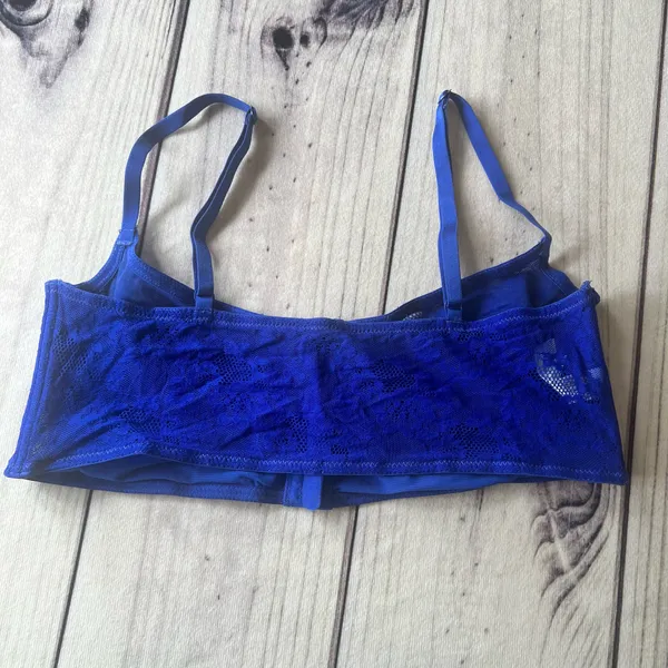 Free People Intimately Blue Lace Longline Front Close Bra - Image 6