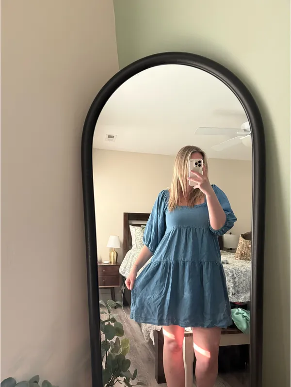 Faux Jean Dress Blue Size L - Image 4