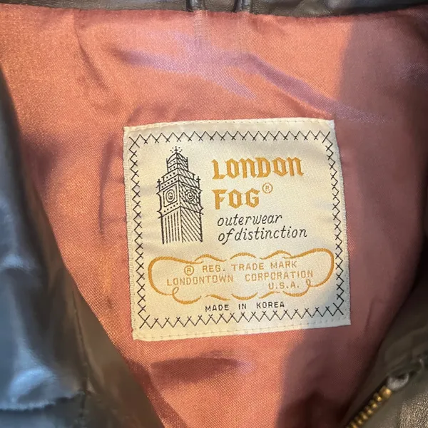 London Fog Women's Gray Faux Leather‎ Bomber Jacket "Outerwear of Distinction" - Image 2