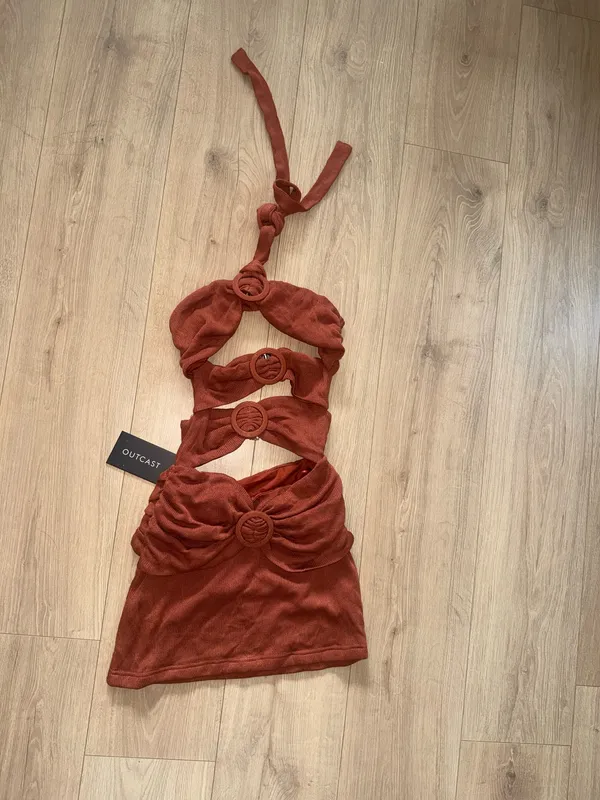 NEW WITH TAGS Outcast Clothing rust orange mini dress with cutouts #outcast #minidress #beach #club - Image 4