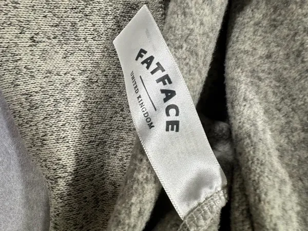 Fatface Pullover Sweater Size XS Grey Marl 1/4 Button Elbow Patches - Image 2