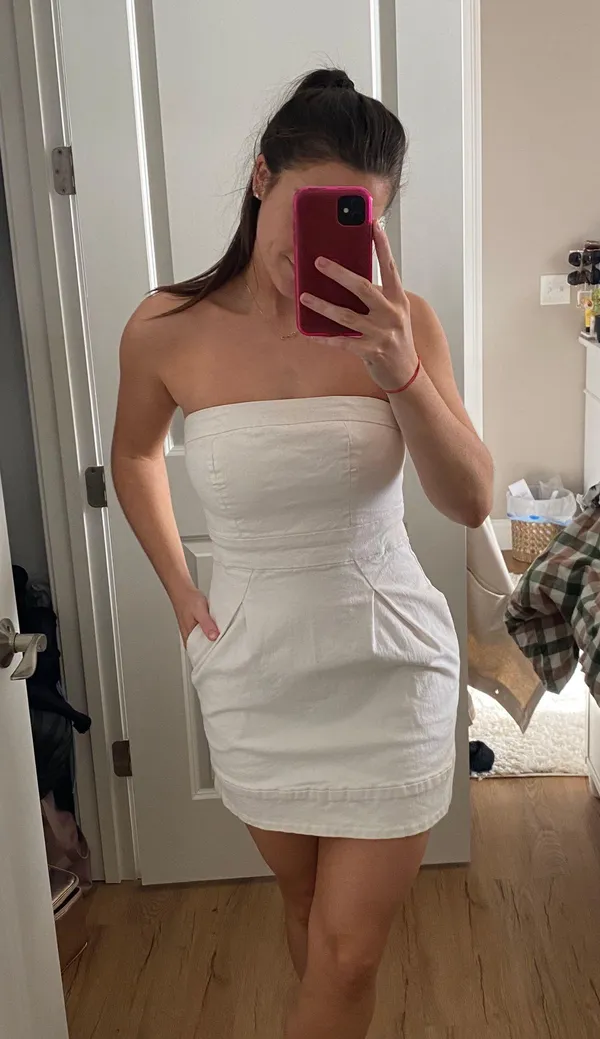 Guess White Denim Mini Dress - Image 3