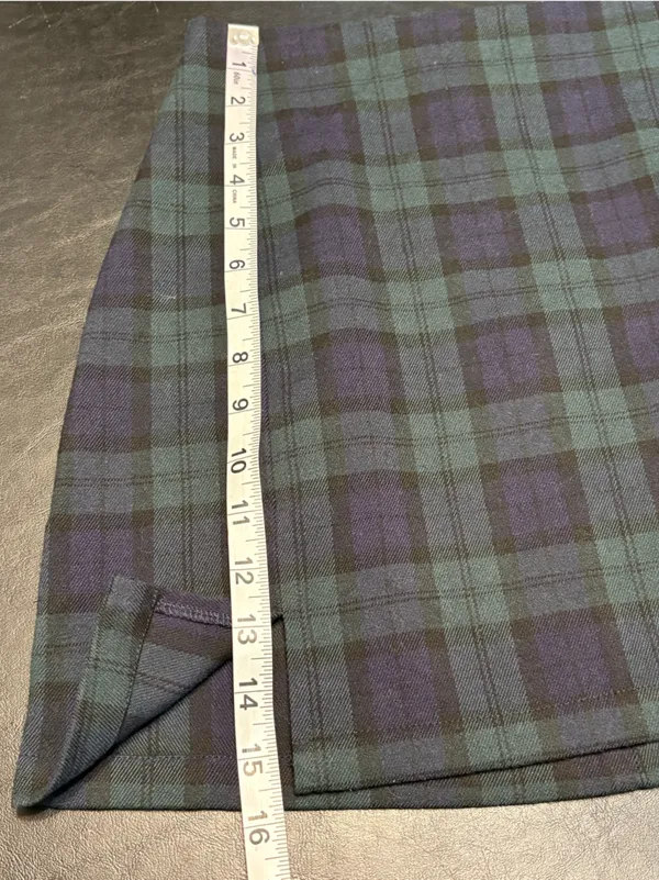 Brandy Melville Blue and Green Plaid Mini Skirt - Image 9