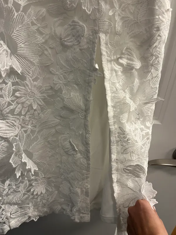 Lulus White 3D Embroidered Floral Dress - Image 5