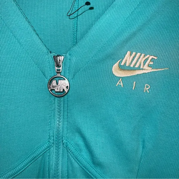 Nike Air Ribbed Long Sleeve Teal 1/2 Zip Athletic Dress - Image 6